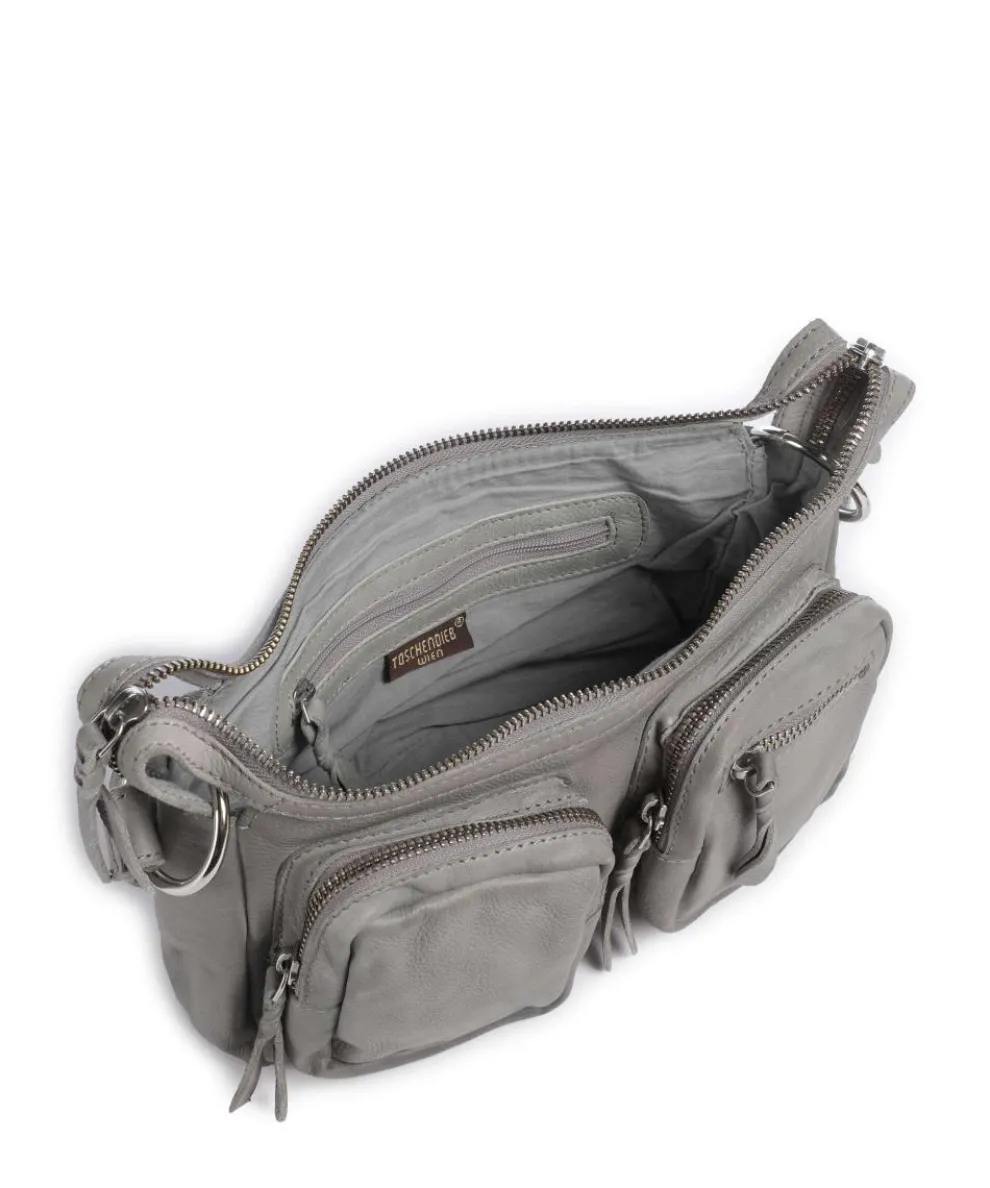 Salvatorianerplatz 4 Schultertasche genarbtes Rindsleder grau