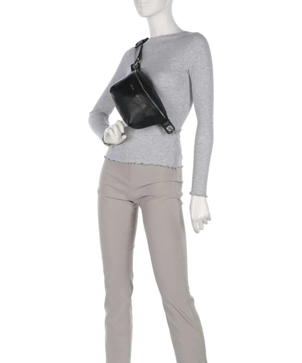 Noel Umhängetasche genarbtes Leder schwarz