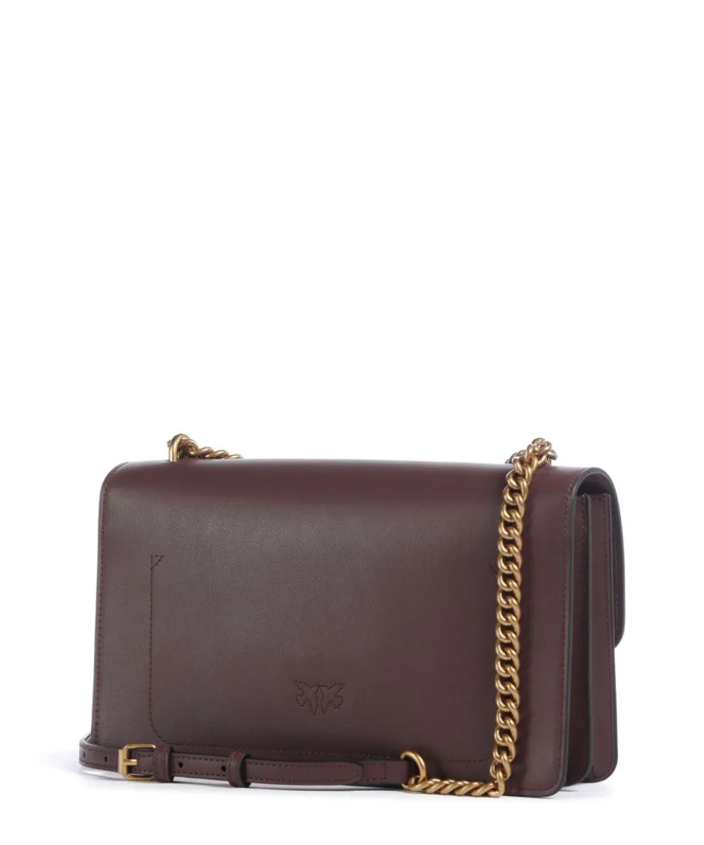 Love One Classic Schultertasche fein genarbtes Rindsleder dunkelbraun