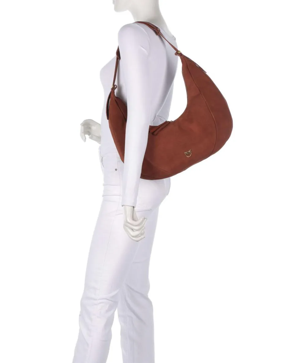 Slouchy Big Beuteltasche aufgerautes Kalbsleder braun