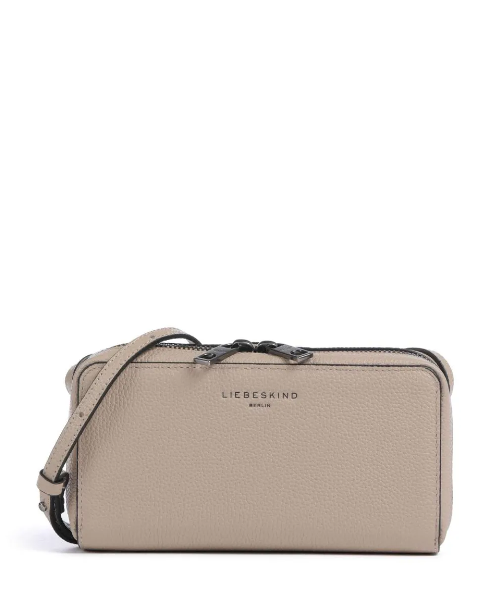 Lou Small Pebble XS Geldbörse genarbtes Rindsleder beige