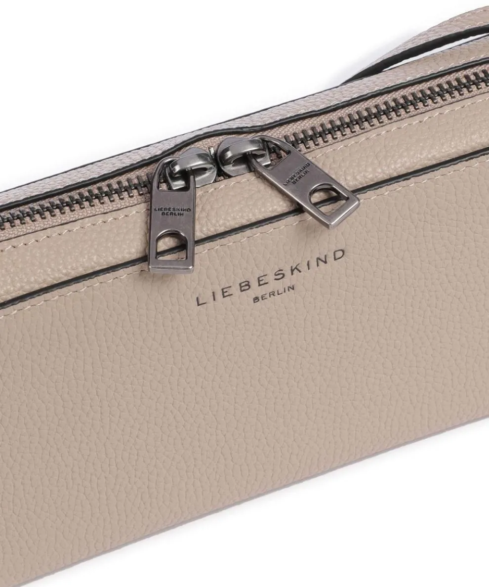 Lou Small Pebble XS Geldbörse genarbtes Rindsleder beige