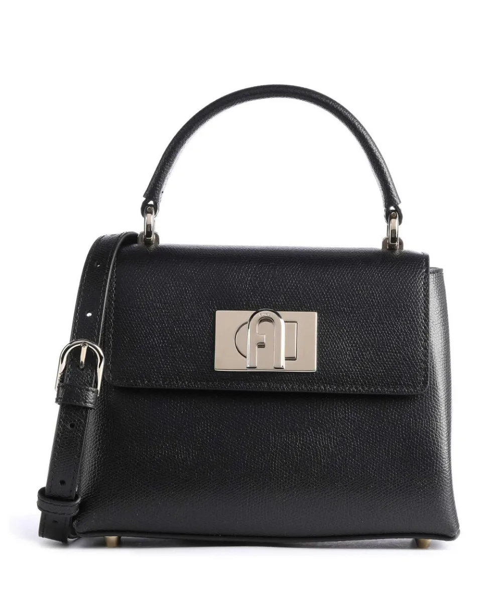 1927 Mini Handtasche genarbtes Leder schwarz