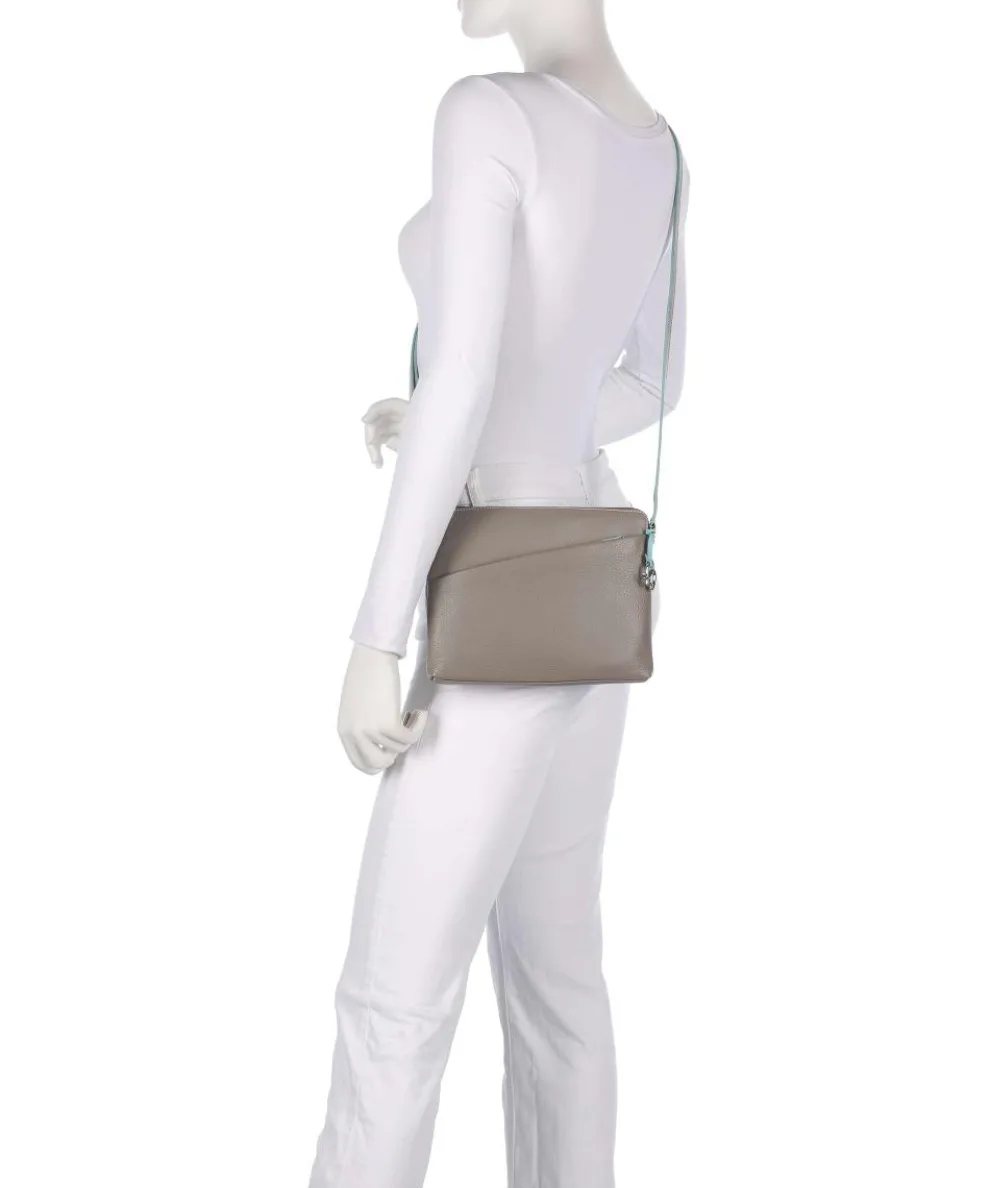 Milano Umhängetasche genarbtes Leder grau