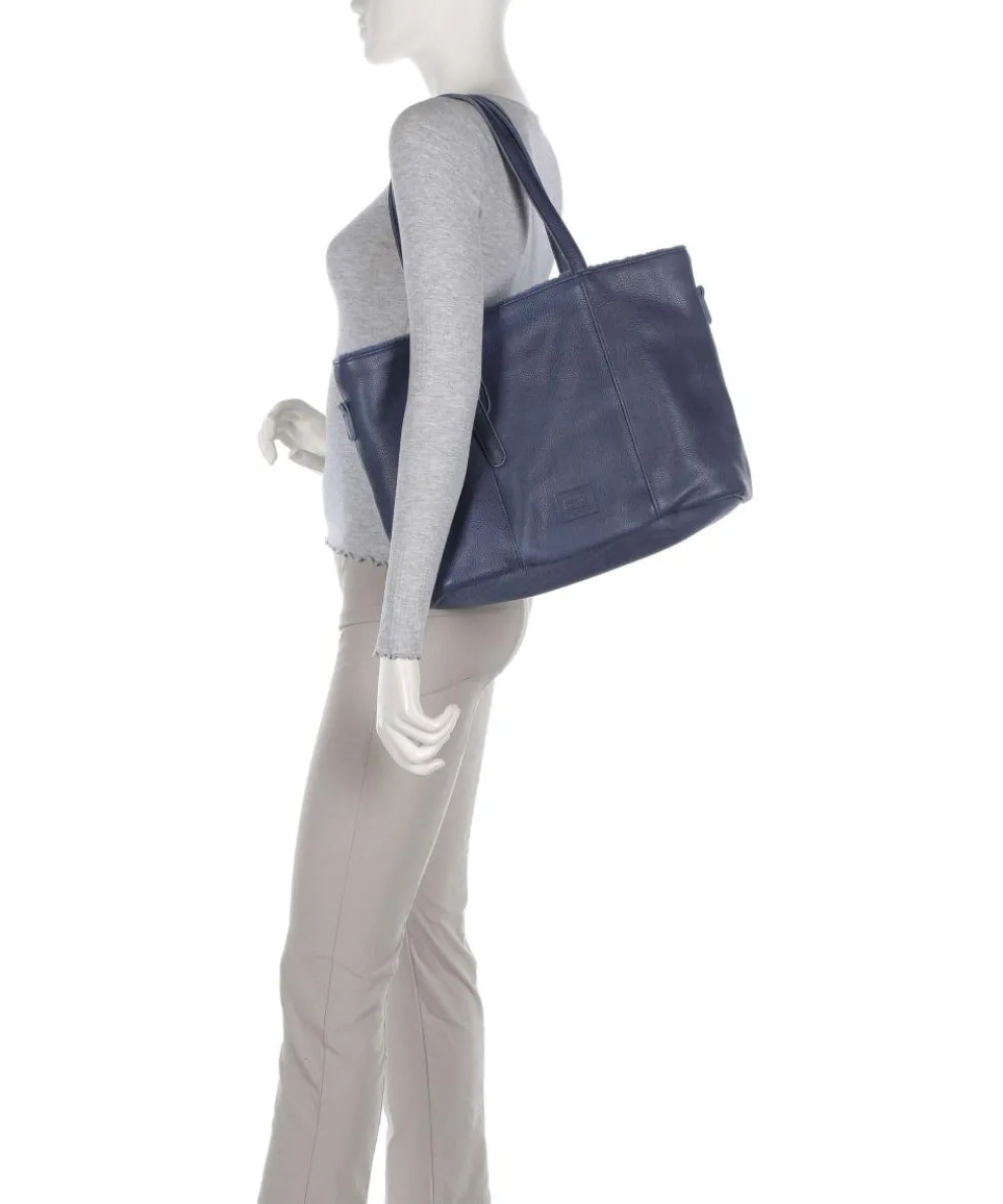 Inside Out Shopper genarbtes Leder dunkelblau