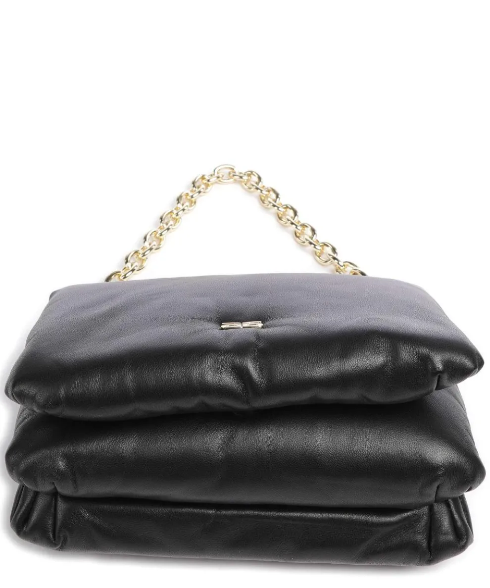 Piuma_Lucido Puffer Schultertasche weiches Rindsleder schwarz