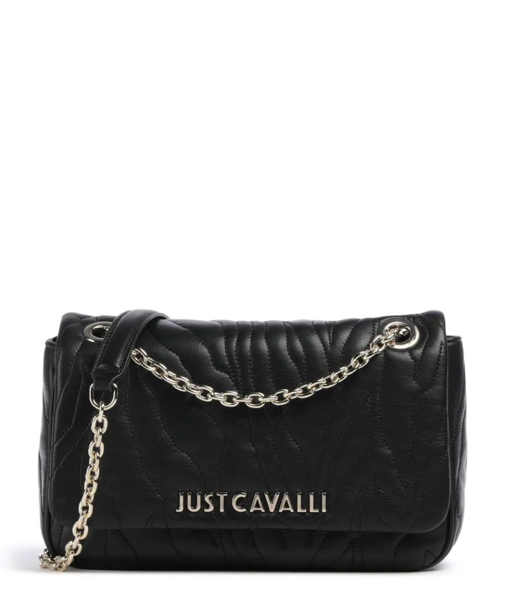 Quilted Zebra Schultertasche Lederimitat schwarz