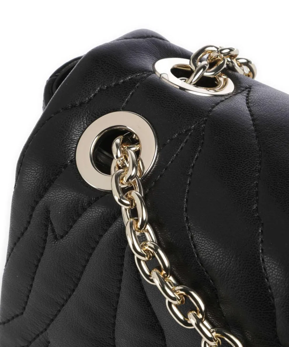 Quilted Zebra Schultertasche Lederimitat schwarz