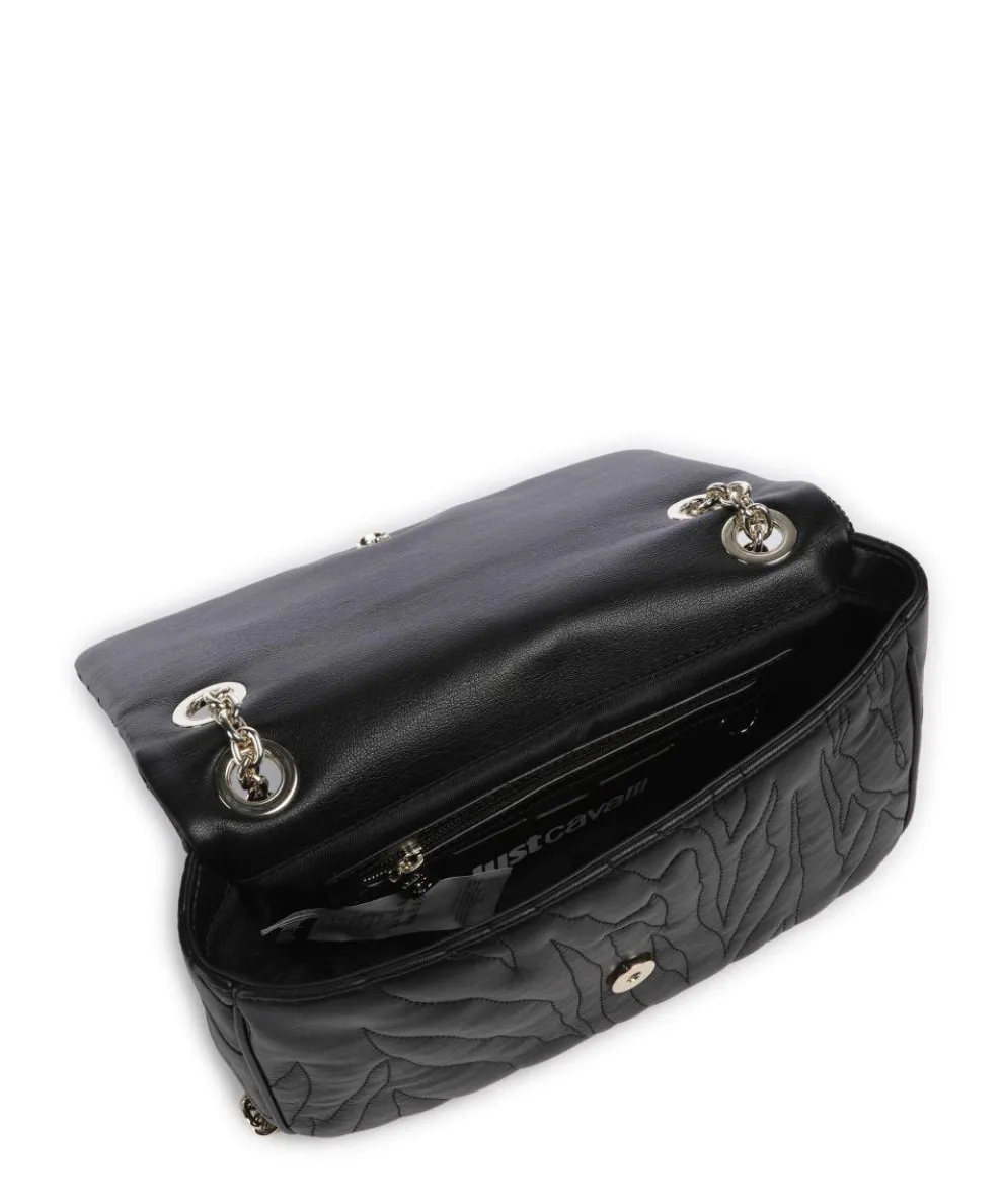 Quilted Zebra Schultertasche Lederimitat schwarz