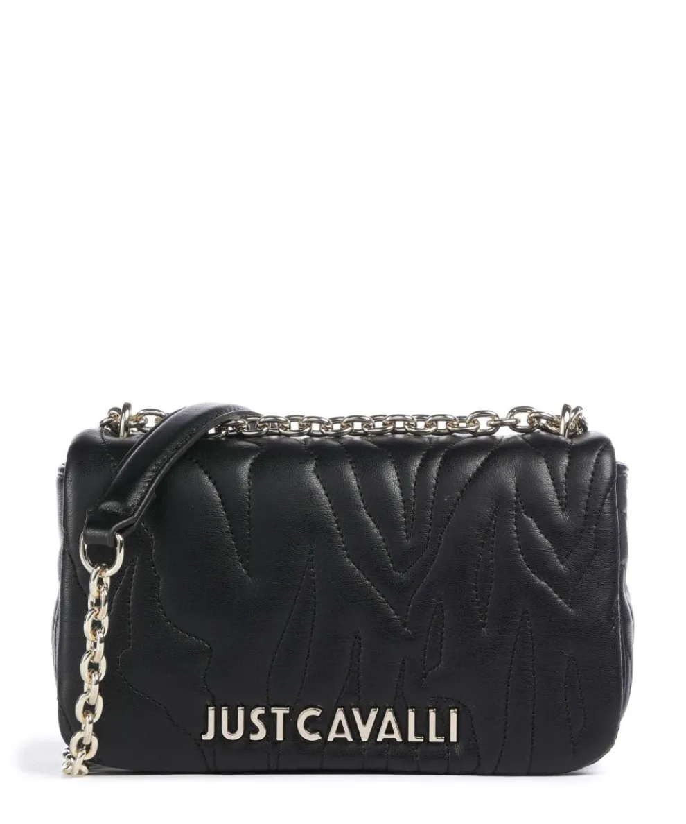 Quilted Zebra Schultertasche Lederimitat schwarz