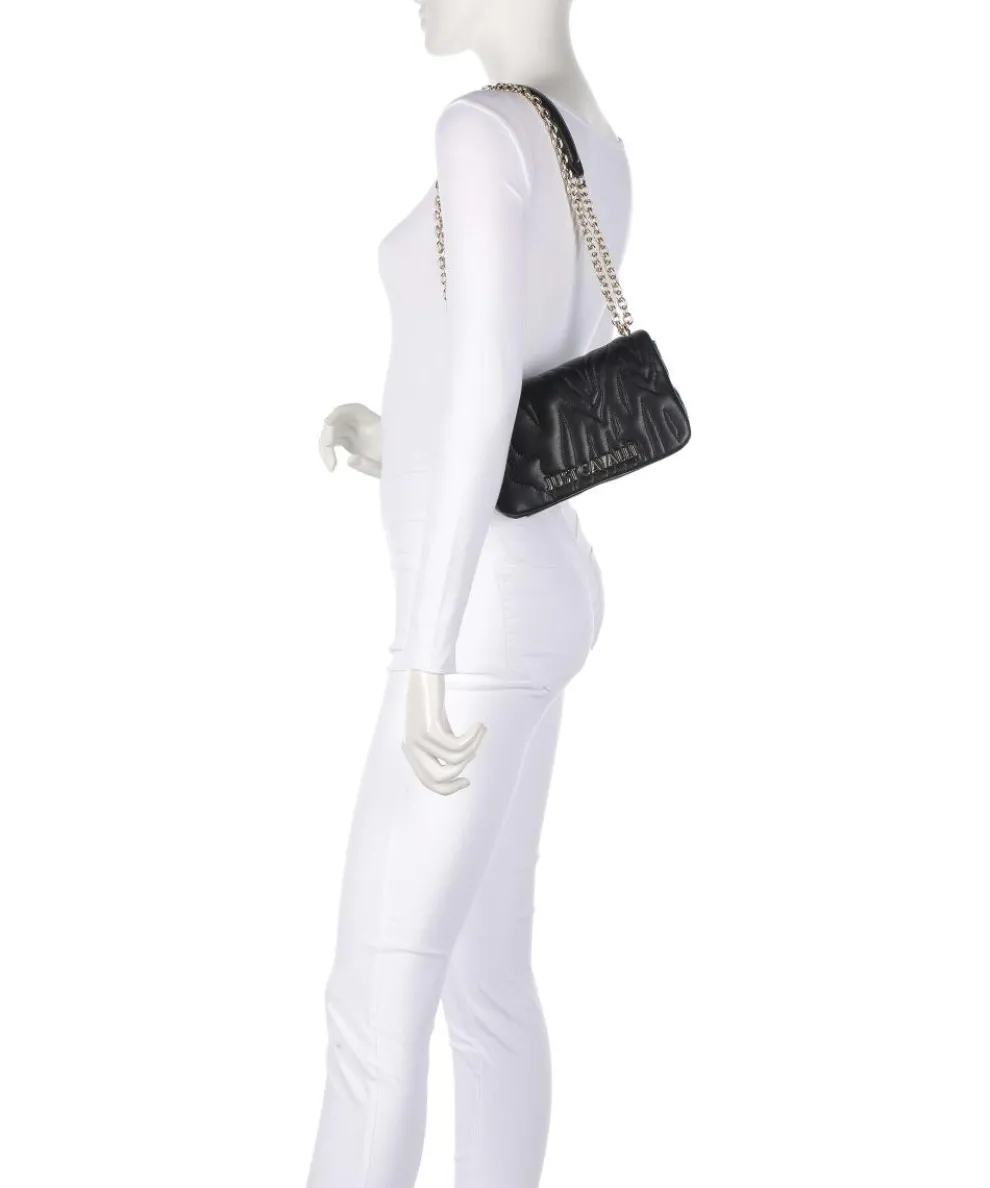 Quilted Zebra Schultertasche Lederimitat schwarz