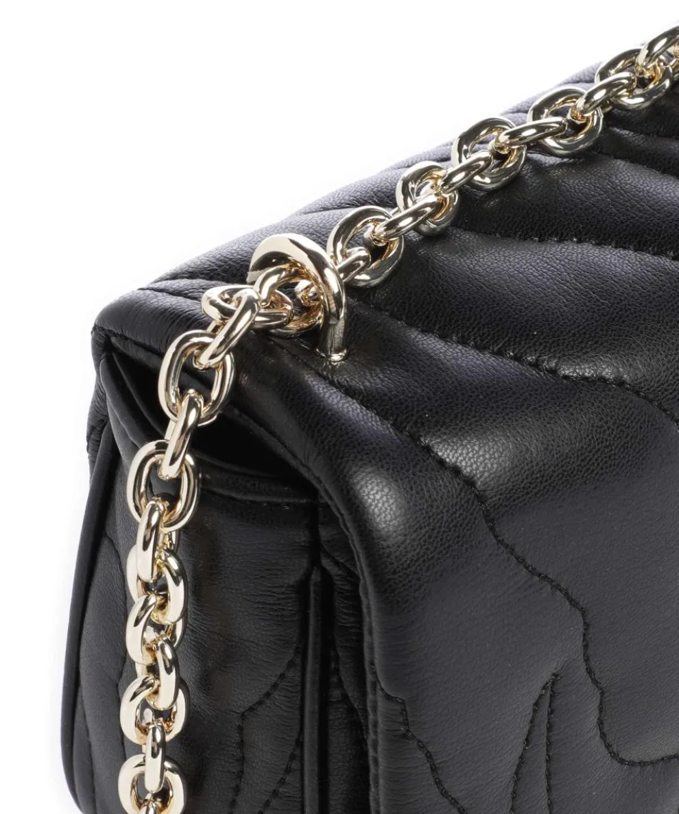 Quilted Zebra Schultertasche Lederimitat schwarz