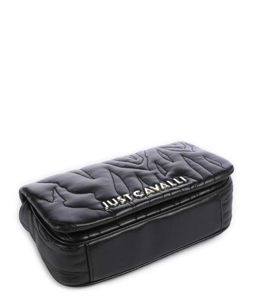 Quilted Zebra Schultertasche Lederimitat schwarz