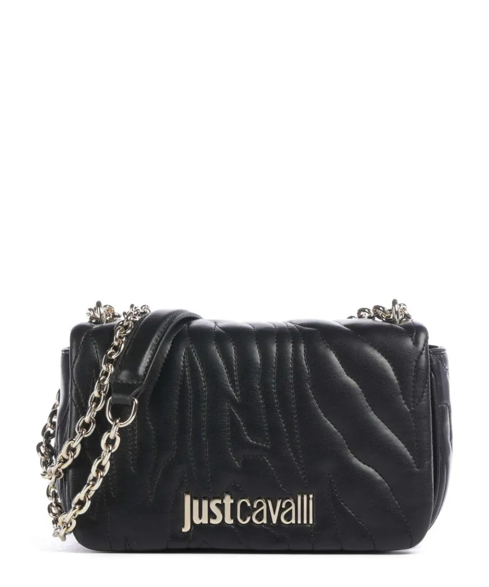 Quilted Zebra Schultertasche Lederimitat schwarz