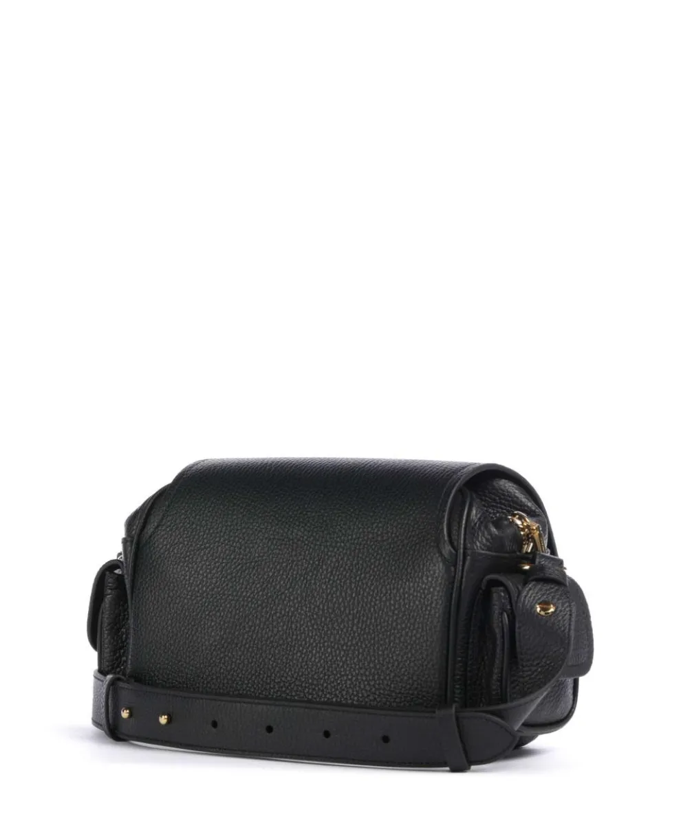 Campus Umhängetasche genarbtes Leder schwarz