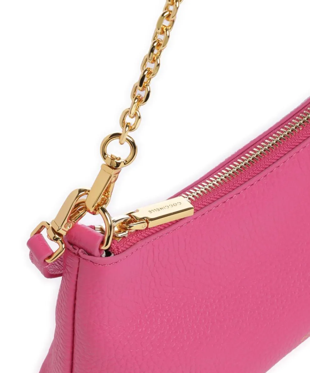 Aura Schultertasche genarbtes Leder fuchsia