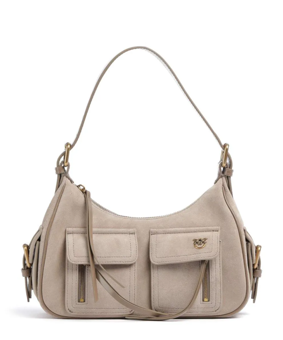 Cargo Classic Schultertasche aufgerautes Rindsleder beige