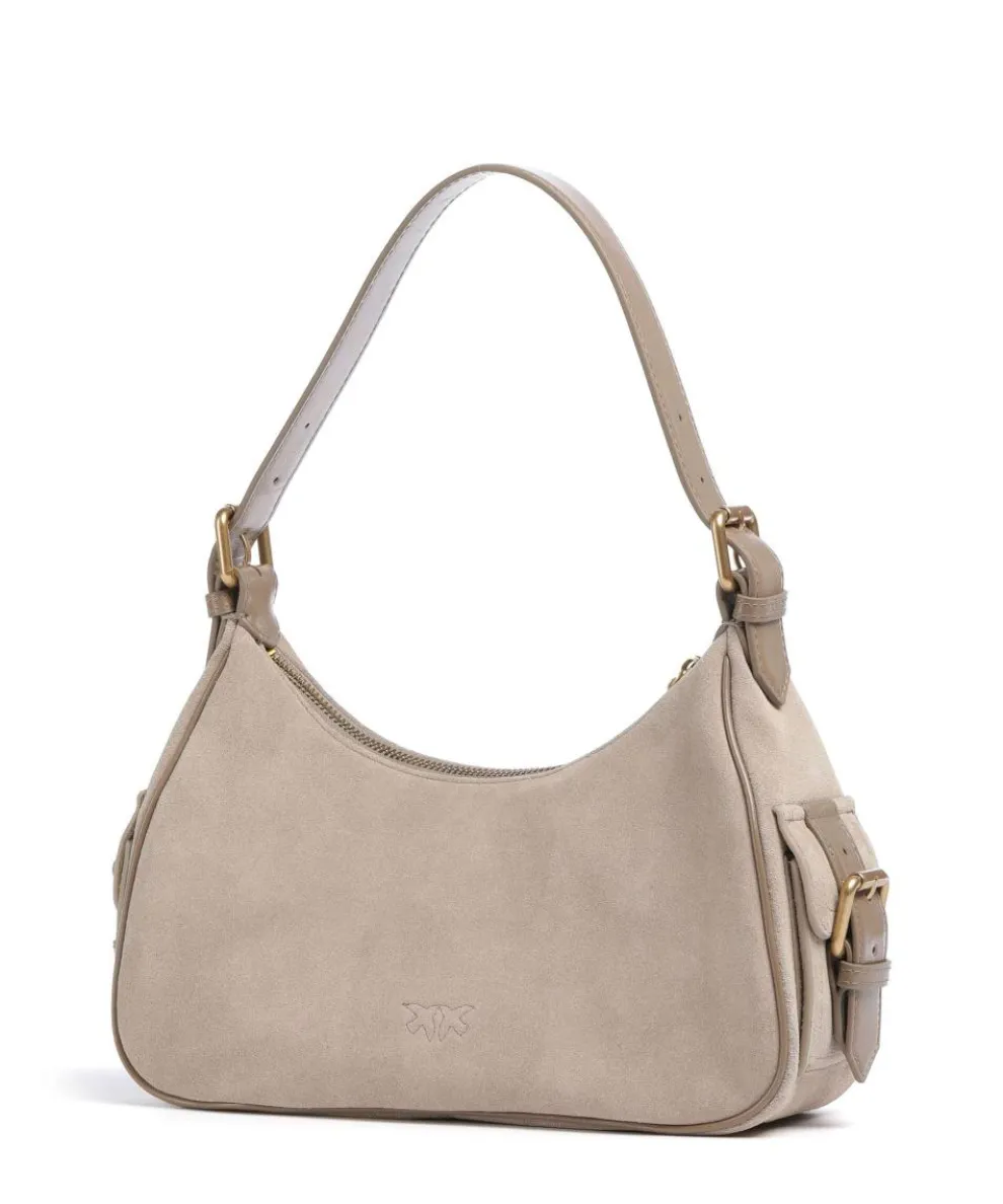 Cargo Classic Schultertasche aufgerautes Rindsleder beige