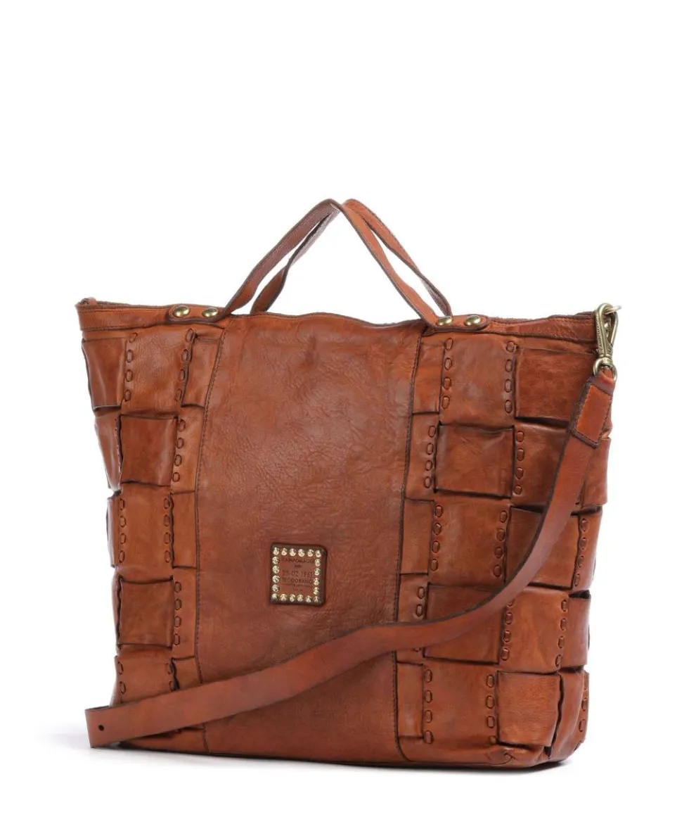 Handtasche fein genarbtes Rindsleder cognac