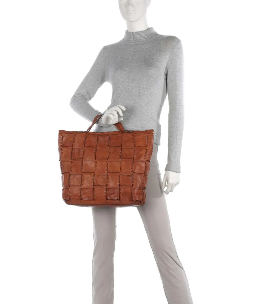 Handtasche fein genarbtes Rindsleder cognac