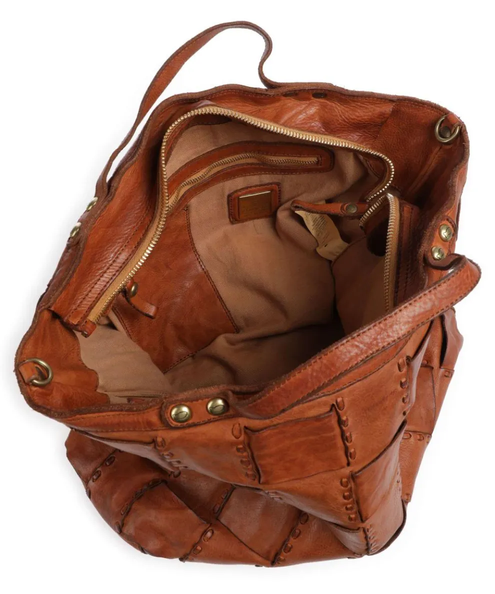 Handtasche fein genarbtes Rindsleder cognac