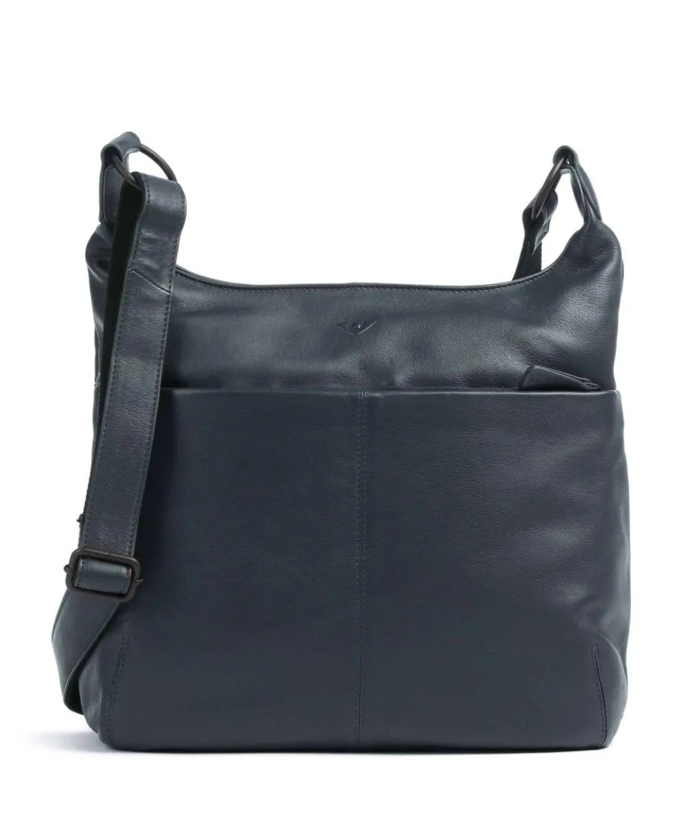 4Seasons Elisa Schultertasche fein genarbtes Leder navy