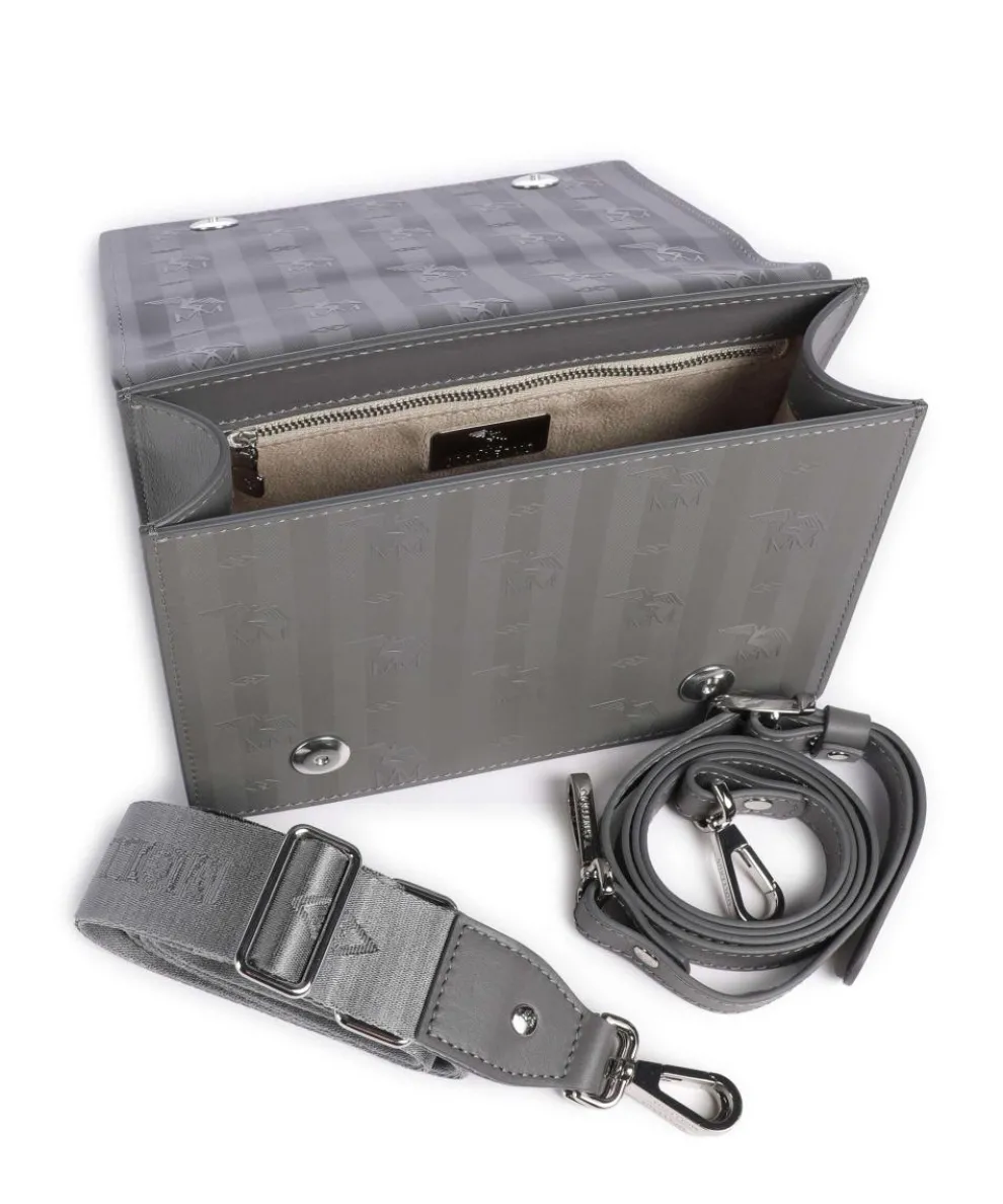 Vinour Vinerus Melide Umhängetasche Canvas, glattes Kalbsleder, aufgerautes Kalbsleder grau