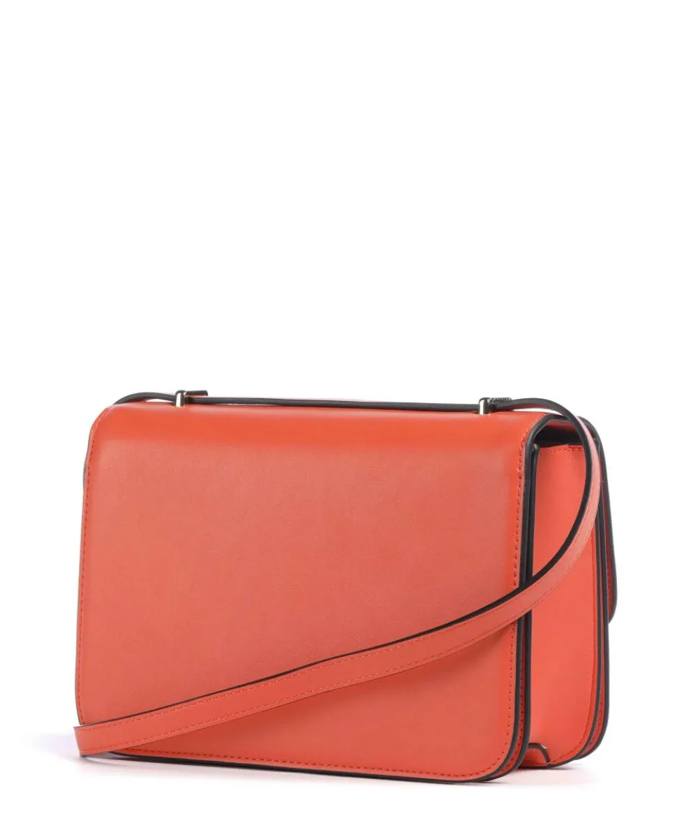 Flap Re Umhängetasche Lederimitat orange