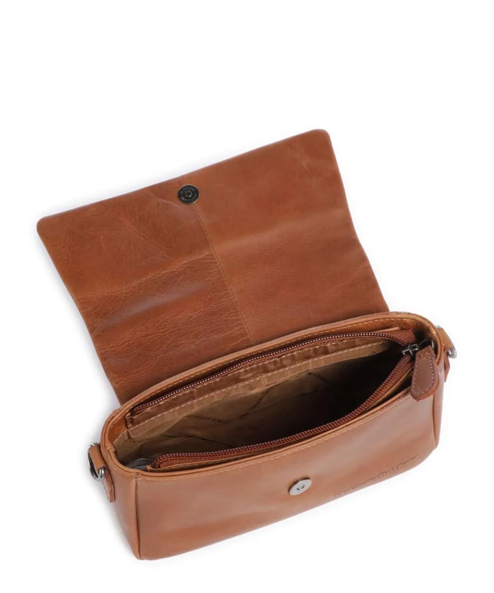 Wax Pull Up Cow Clifden Schultertasche fein genarbtes Rindsleder cognac