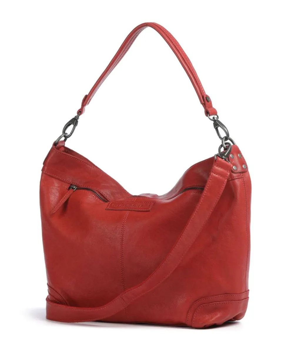 Washed Waxed Cow Bolivia Beuteltasche Pull-Up Rindsleder rot