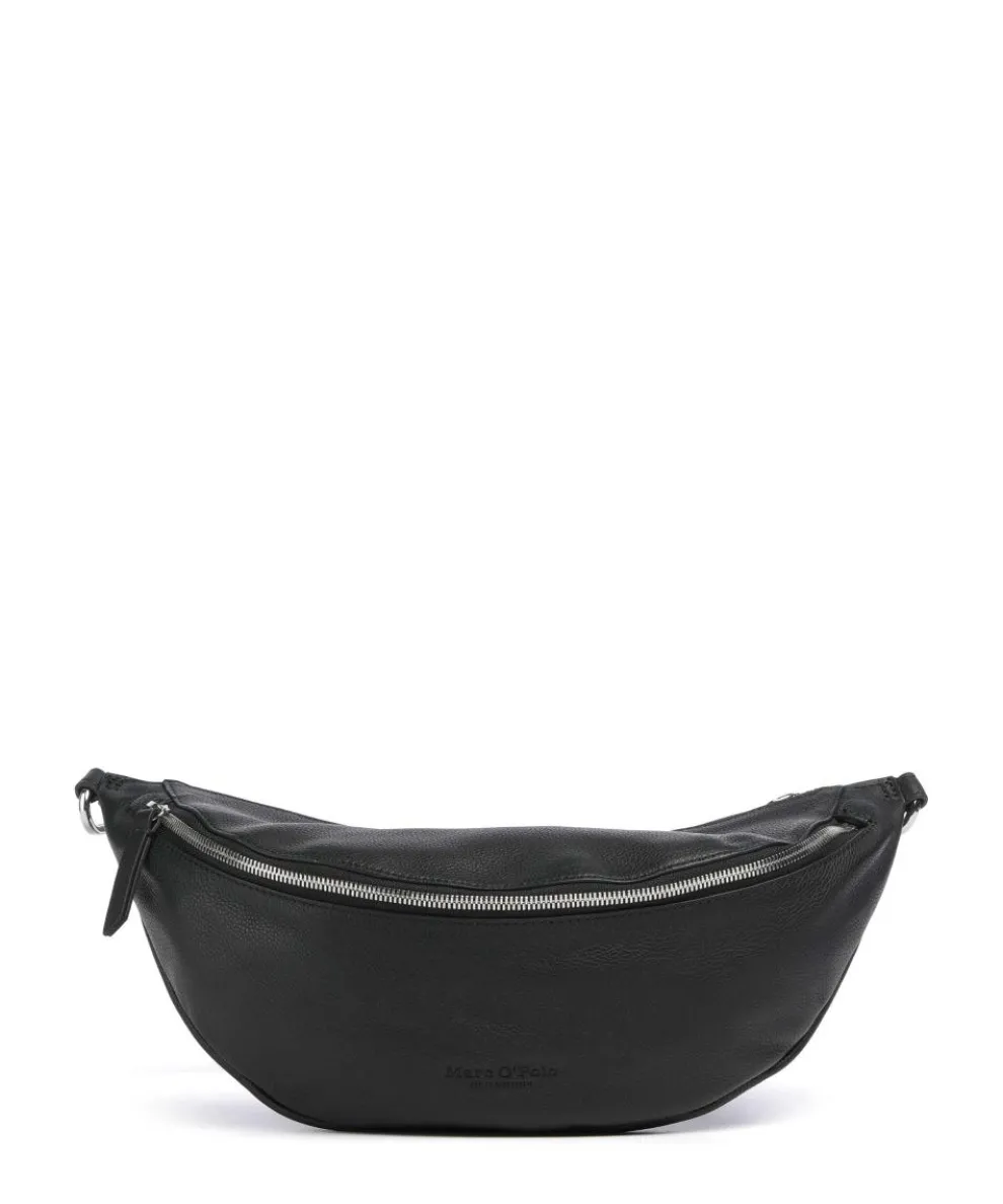 Mallir Gürteltasche genarbtes Rindsleder schwarz