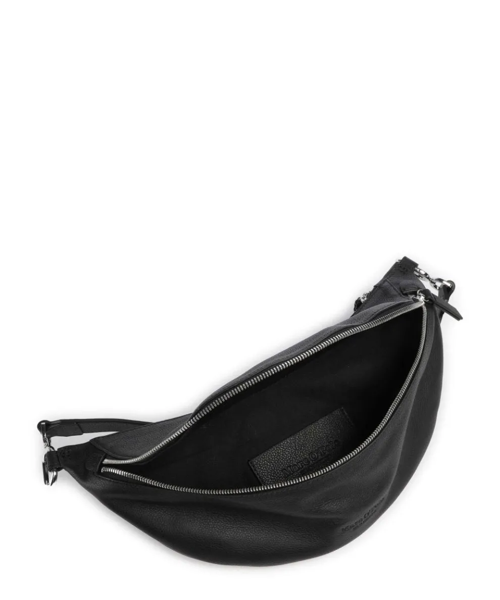 Mallir Gürteltasche genarbtes Rindsleder schwarz