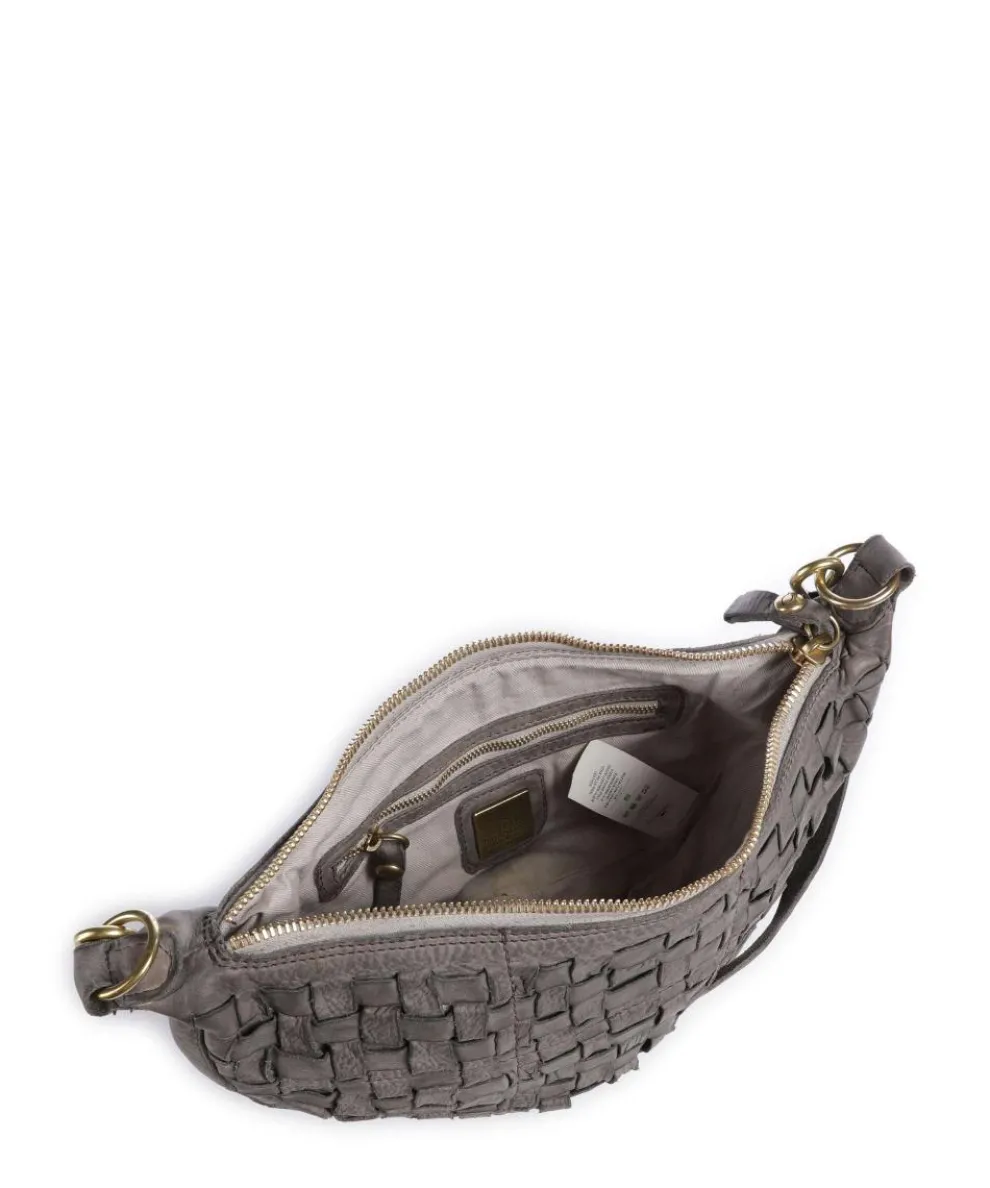 Umhängetasche fein genarbtes Rindsleder grau