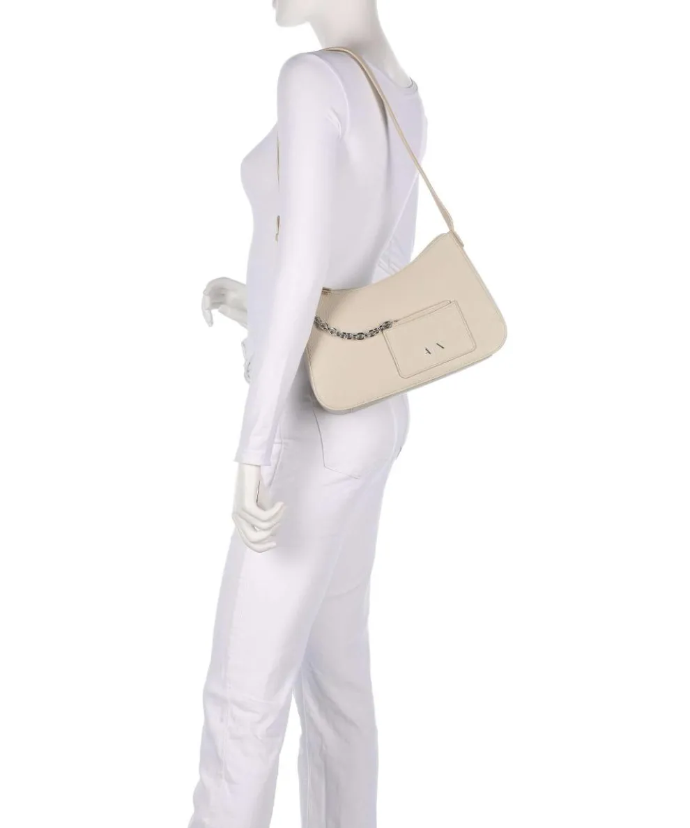 Mila M Schultertasche Lederimitat creme