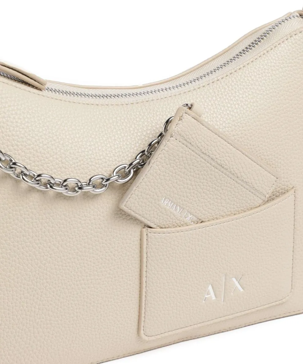 Mila M Schultertasche Lederimitat creme