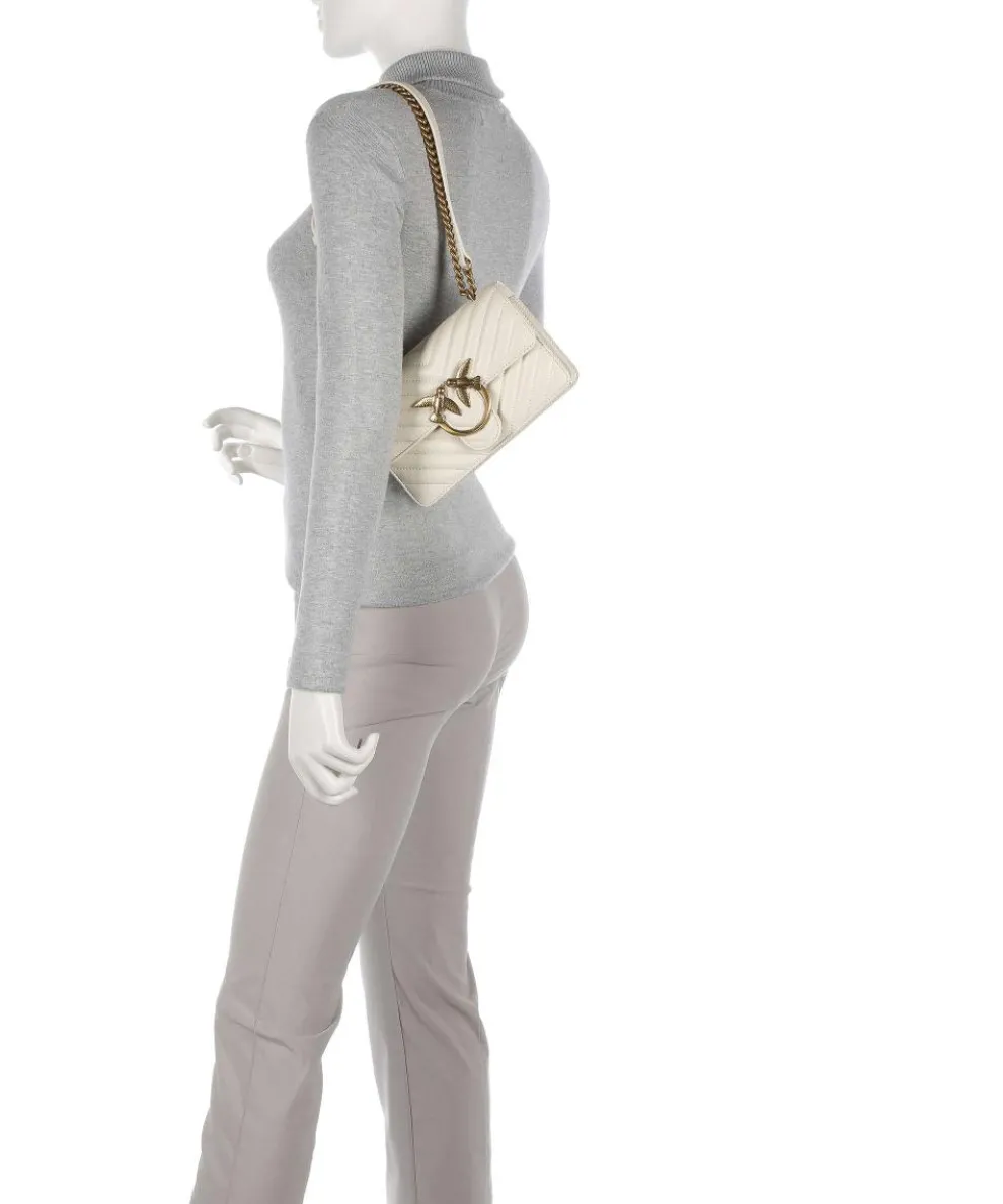 Love One Mini Schultertasche fein genarbtes Leder elfenbein