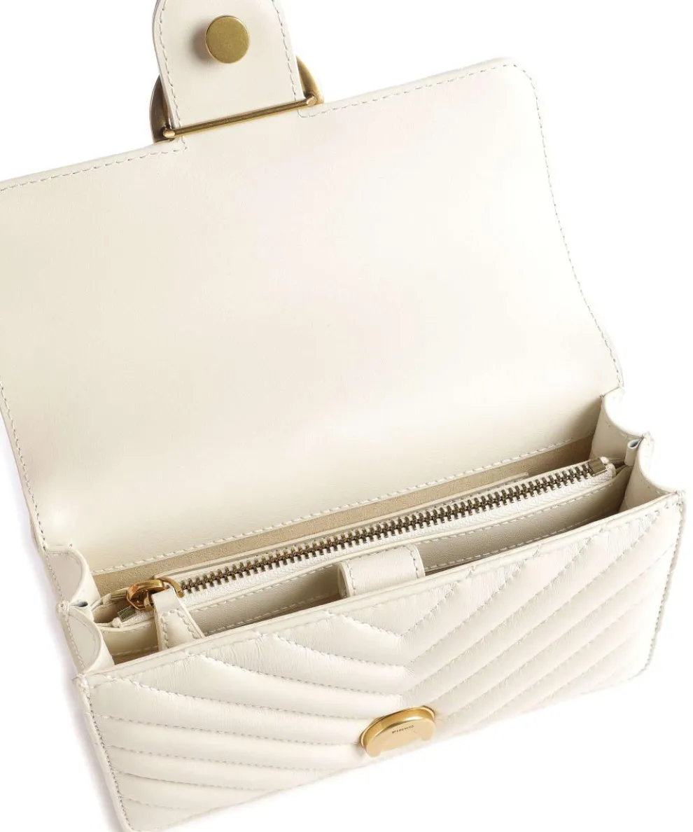 Love One Mini Schultertasche fein genarbtes Leder elfenbein