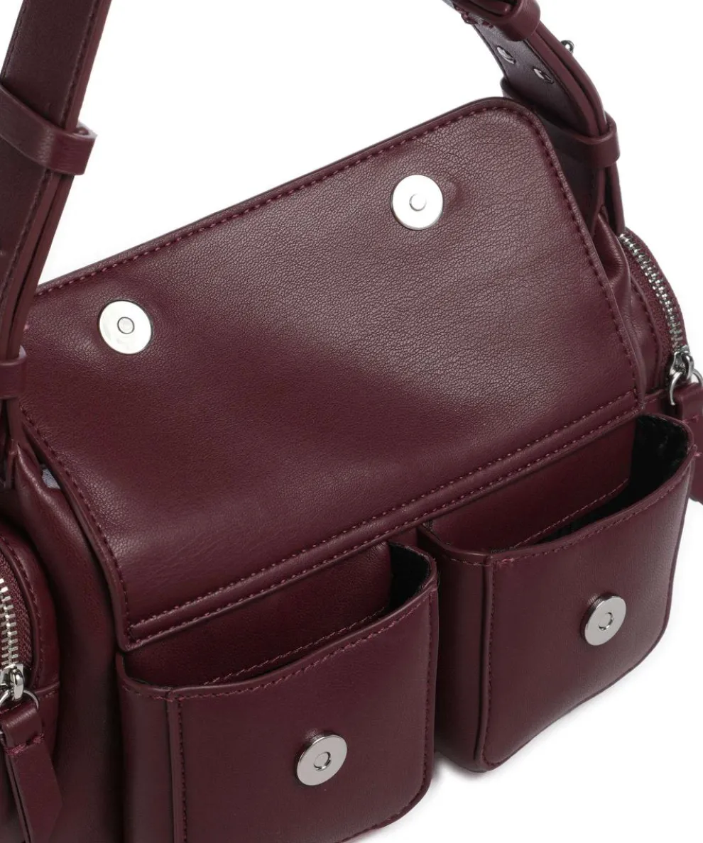 Rachel S Schultertasche Lederimitat wein