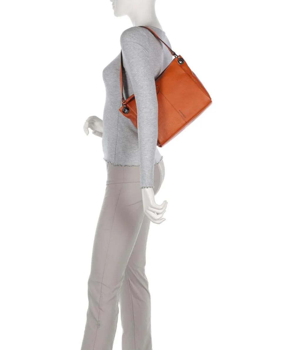 Radiant Raeven Schultertasche genarbtes Rindsleder orange