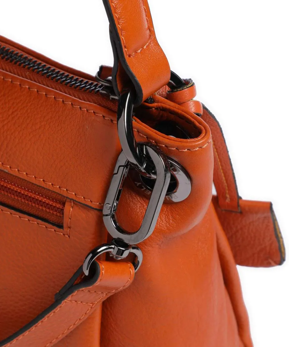 Radiant Raeven Schultertasche genarbtes Rindsleder orange