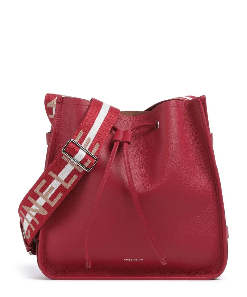 Raquel Bucket bag genarbtes Rindsleder rot