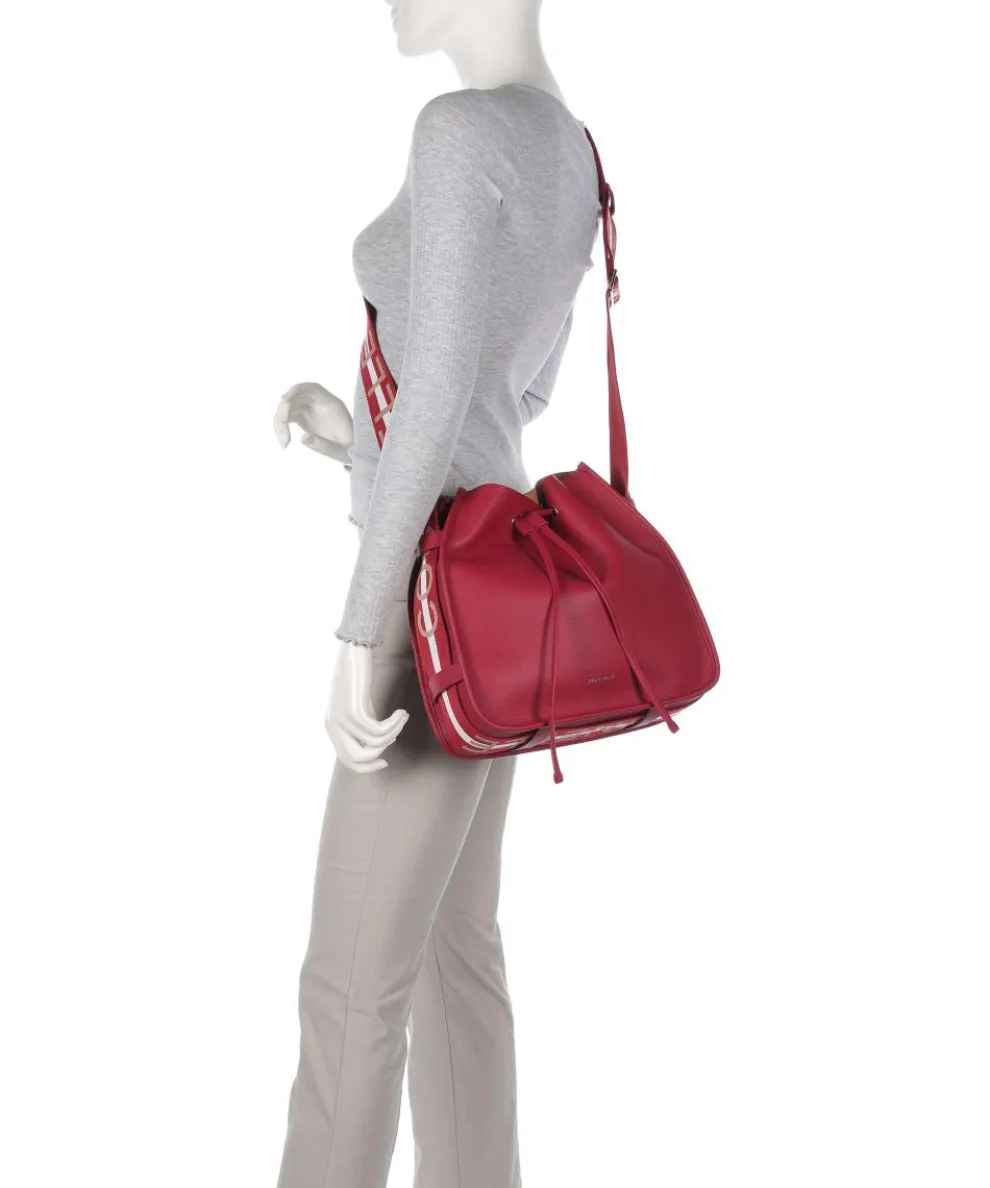 Raquel Bucket bag genarbtes Rindsleder rot