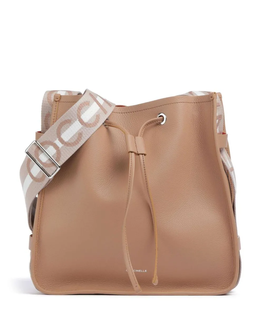 Raquel Bucket bag genarbtes Rindsleder hellbraun