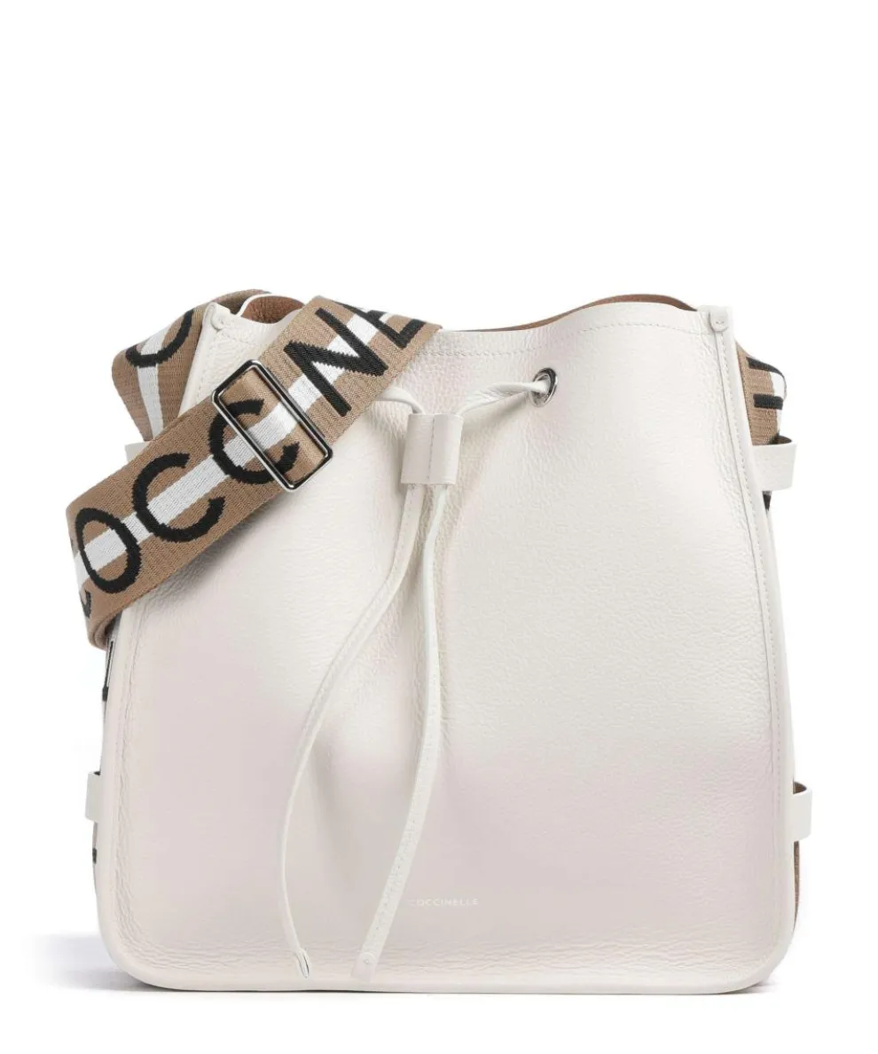 Raquel Bucket bag genarbtes Rindsleder weiß