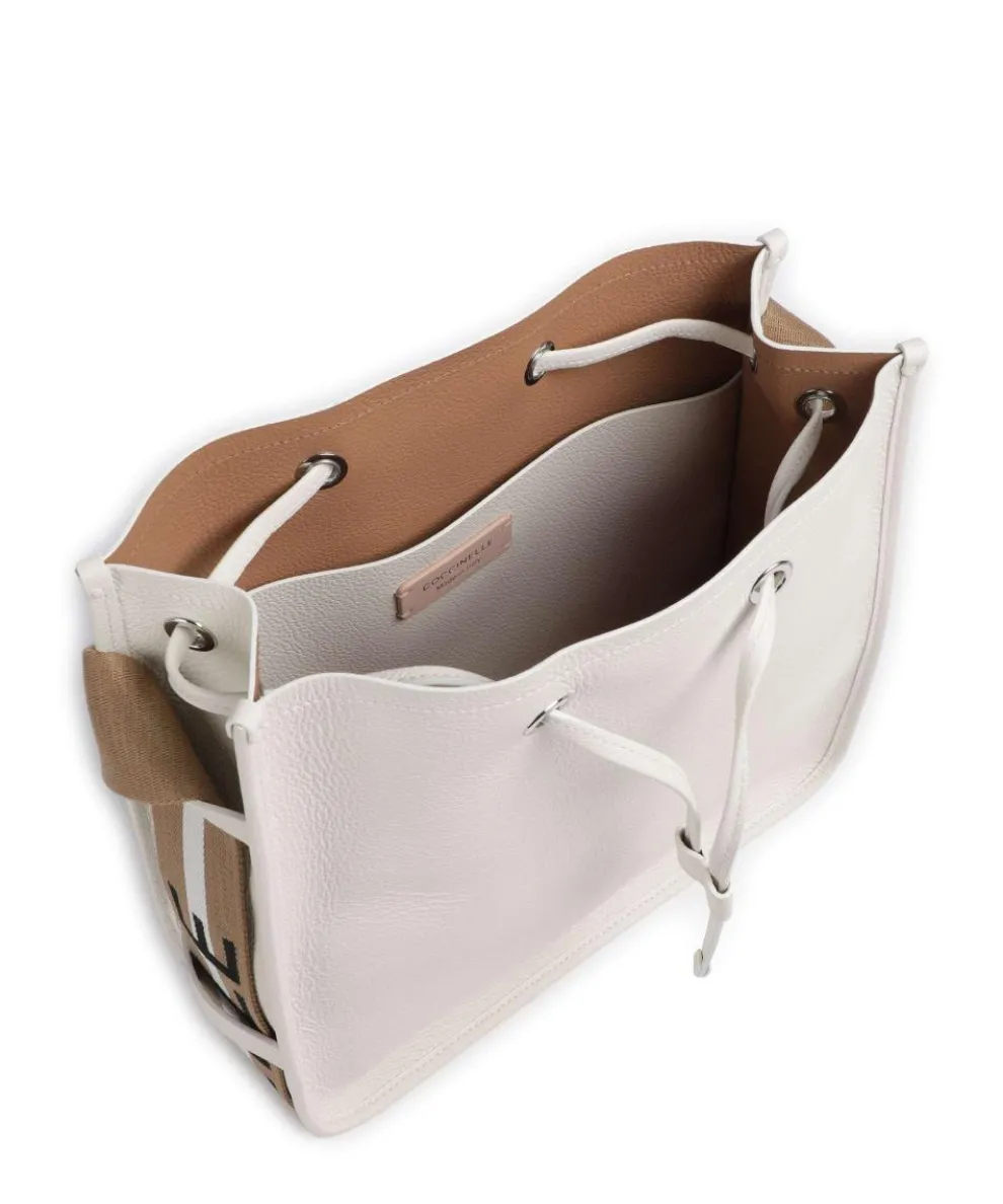 Raquel Bucket bag genarbtes Rindsleder weiß