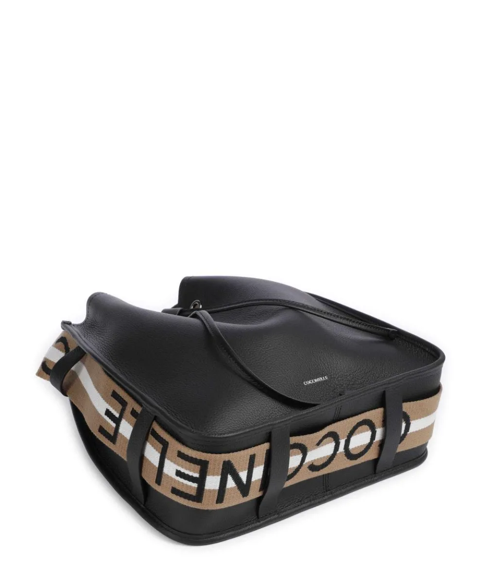 Raquel Bucket bag genarbtes Rindsleder schwarz