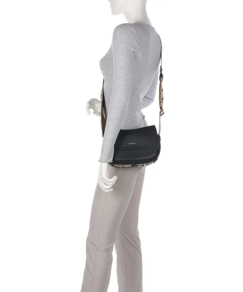 Raquel Umhängetasche genarbtes Leder schwarz