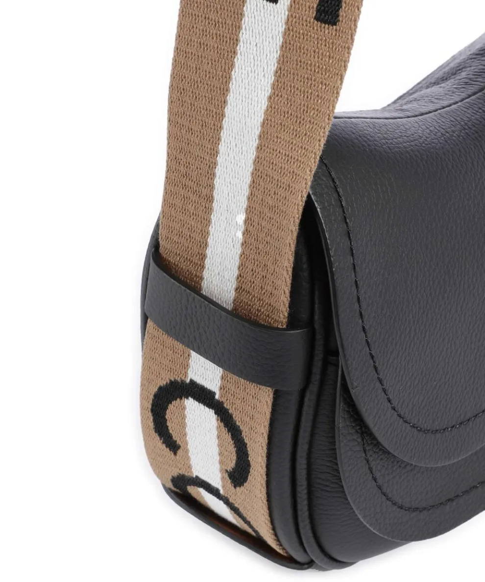 Raquel Umhängetasche genarbtes Leder schwarz