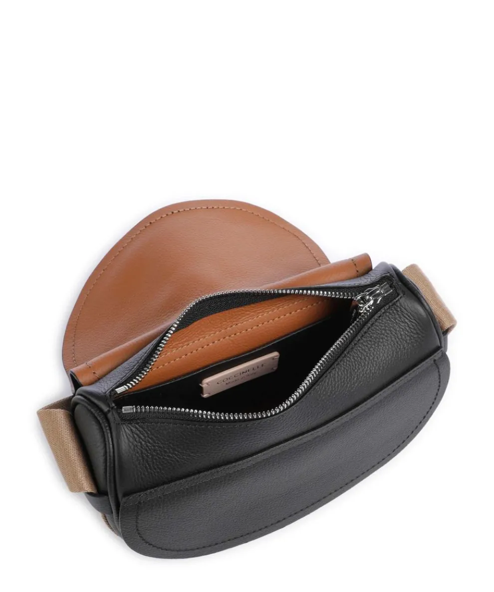 Raquel Umhängetasche genarbtes Leder schwarz