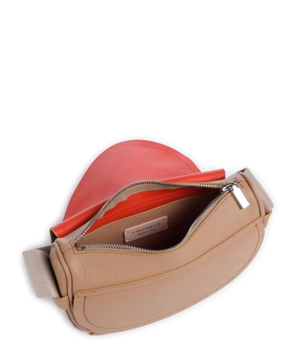 Raquel Umhängetasche genarbtes Leder hellbraun